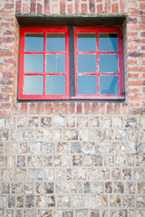 Obraz premium Windows of classic brick house