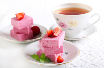 Homemade berry marshmallow bars