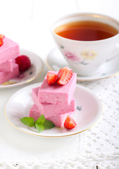 Homemade berry marshmallow bars
