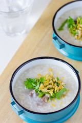 Rice congee mixed with meat