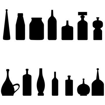 silhouettes of bottles