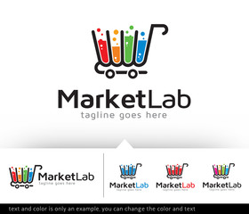 Market Lab Logo Design Template Vector