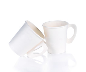 Cup paper coffee  isolated on white background