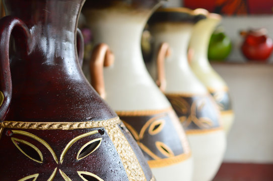 Ceramic handycrafts in the shops of San Juan de Oriente
