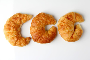 croissant bakery on white background