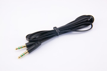 Audio cable isolated on white