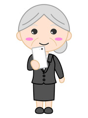 スーツ女性　笑顔