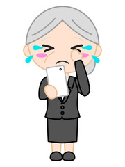 スーツ女性　泣く