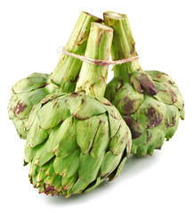 Artichokes isolated on white