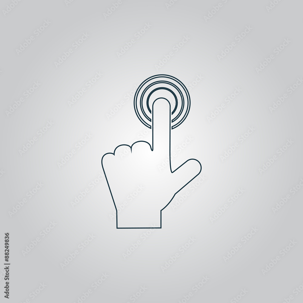 Poster click. hand icon pointer. vector
