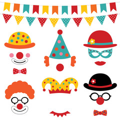 Circus and clown photo booth props © lattesmile