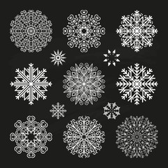 Snowflakes on black background