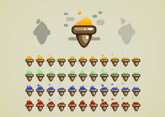 Castle flame animation for videogames