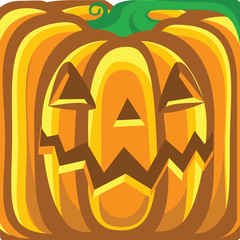 Halloween pumpkin background.Vector orange illustration