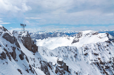 view from the top of the Zugspitze