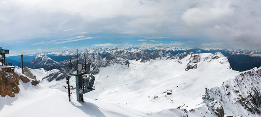 view from the top of the Zugspitze