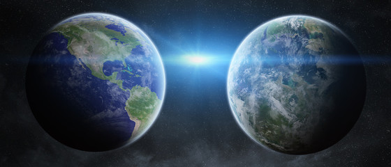 Obraz na płótnie Canvas Earth exoplanet in space