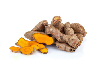 turmeric on white background