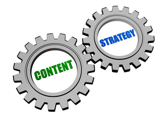 content strategy in silver grey gears
