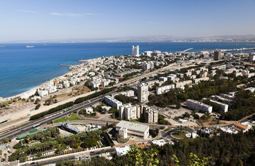 View from Mount Carmel to Galshanim beach. Haifa. Israel.