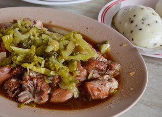 pork stewed in the gravy and Chinese bun