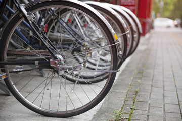 Fototapeta na wymiar Bicycle parking in Japan
