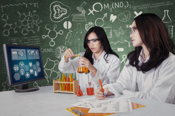 Team of students working in the lab