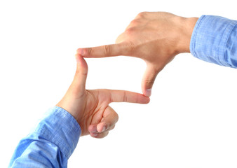 Finger frame isolated on white