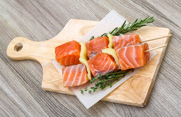Salmon skewer