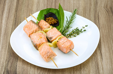 Salmon skewer