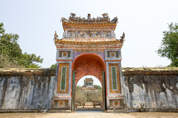 Fototapeta na wymiar The Gate of Imperial Tomb of Emperor Tu Duc in Hue, Vietnam.