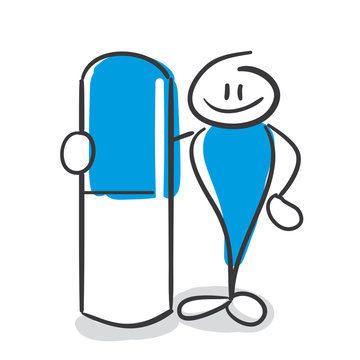 Stick Figure Series Blue