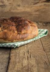pita bread on wooden table