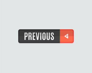 Previous web button flat design, back