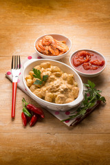 gnocchi with shrimp sauce and tomatoes