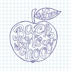 Back to school hand lettering card