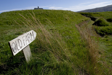 indicazione di direzione per un villaggio islandese