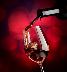 Wine on vinous background