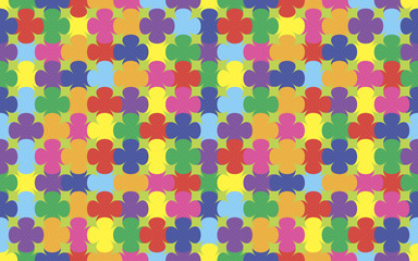 Бесшовный разноцветный фон с цветами