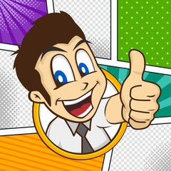 cartoon guy thumbs up