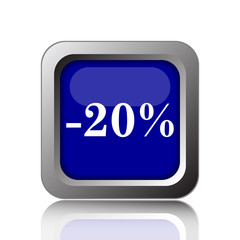 20 percent discount icon