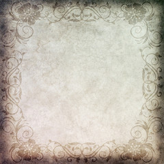 Old paper with floral pattern