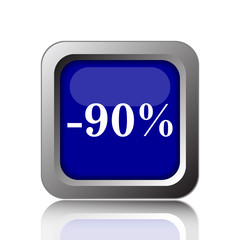 90 percent discount icon