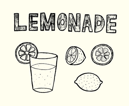 Lemonade set background vector