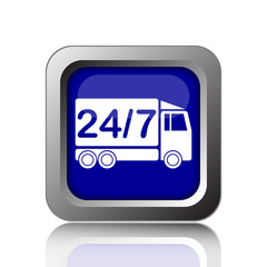 24 7 delivery truck icon