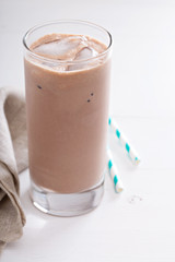 Cold chocolate milkshake