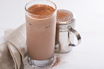 Cold chocolate milkshake