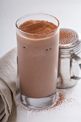 Cold chocolate milkshake