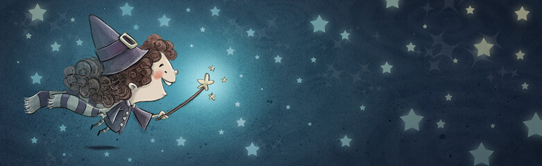 bruja volando con varita © cirodelia