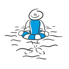 Stick Figure Series Blue